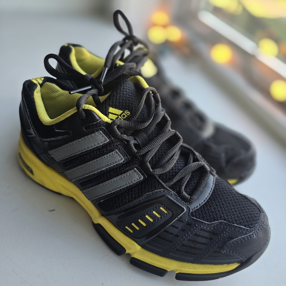 adidas Black and Yellow Women's Athletic Sneakers